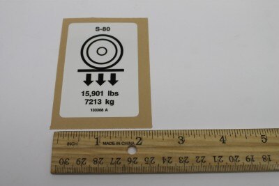 DECAL,LABEL,WHEEL LOAD S80