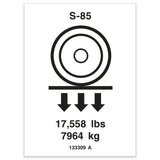 DECAL,LABEL,WHEEL LOAD S85