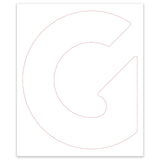 DECAL, COSMETIC, G, GTH-1056, WHITE, 231 X 503 MM