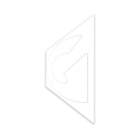DECAL, COSMETIC, G, GTH-1056, WHITE, 231 X 503 MM