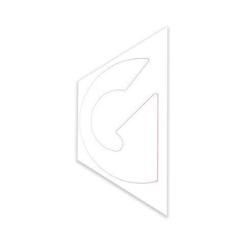 DECAL, COSMETIC, G, GTH-844, WHITE, 169 X 407 MM