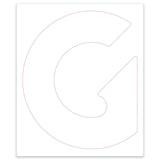 DECAL, COSMETIC, G, GTH-1244, WHITE, 229 X 503 MM