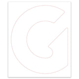 DECAL, COSMETIC, G, GTH-1044, WHITE, 229 X 503 MM