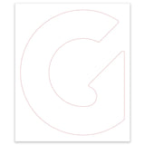DECAL, COSMETIC, G, GTH-1256, WHITE, 231 X 503 MM