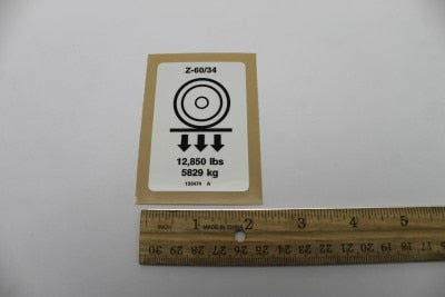 DECAL,LABLE WHEEL LOAD Z60