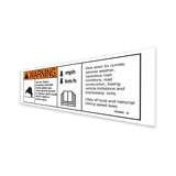 DECAL,WARNING TOW SPEED