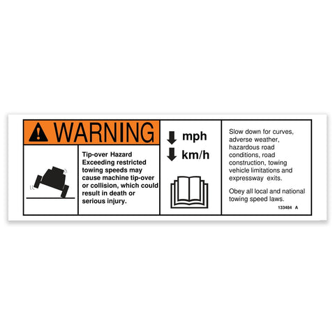 DECAL,WARNING TOW SPEED
