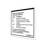DECAL,LABEL,FAULT CODES