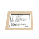 DECAL,LABEL,FAULT CODES