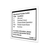DECAL,LABEL,FAULT CODES