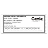 DECAL, WG972, EPA EMISSIONS, 2012