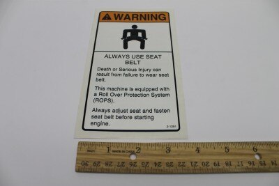DECAL, ALWAYS USE SEAT BELT