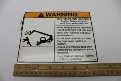 DECAL, OVERTURNING HAZARD