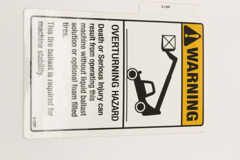 DECAL, OVERTURNING HAZARD, TIR