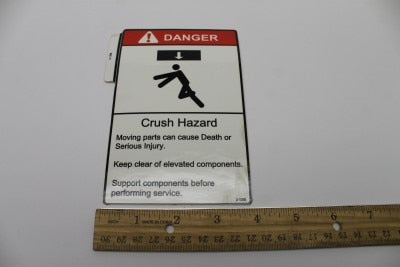 DECAL, OVERHEAD CRUSH HAZARD