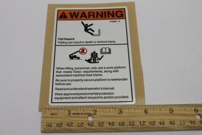 DECAL, FALL HAZARD