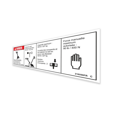 DECAL,DANGER,CAP,AUS WORD,FR
