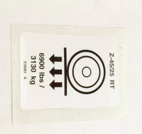 DECAL,WHEEL LOAD,Z45/25 RT