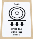 DECAL,LABEL,WHEEL LOAD S-40