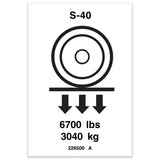 DECAL,LABEL,WHEEL LOAD S-40