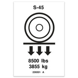 DECAL,LABEL,WHEEL LOAD S-45