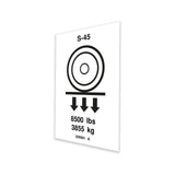 DECAL,LABEL,WHEEL LOAD S-45