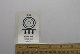 DECAL,LABEL,WHEEL LOAD S-45
