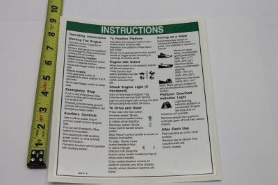 DECAL,INSTRUCTIONS S40/45 AUS