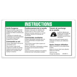 DECAL, OPER INST,DC, FR