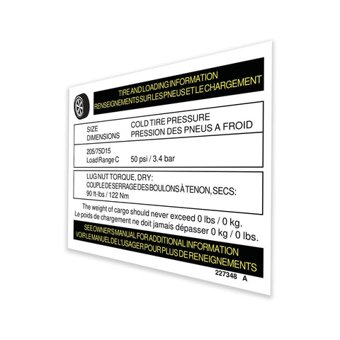 DECAL,TIRE SPECIFICATION