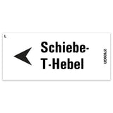 DECAL, SLIDING T-HANDLE, GERMAN
