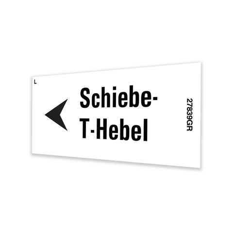 DECAL, SLIDING T-HANDLE, GERMAN