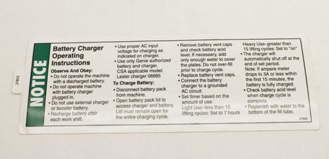 DECAL,CHARGER INSTRUCTIONS