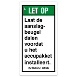 DECAL, LOWER STOP BRACKET, DUTCH