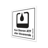 DECAL, USE DEXRON, DANISH