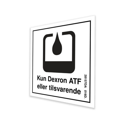 DECAL, USE DEXRON, DANISH