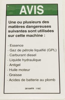 DECAL,NOTICE,HAZARDOUS MAT'LS
