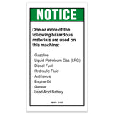 DECAL,NOTICE,HAZARDOUS MAT'LS*