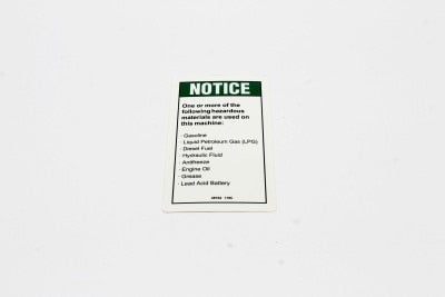 DECAL,NOTICE,HAZARDOUS MAT'LS*