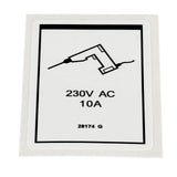 DECAL, POWER TO PLATFORM 230V**