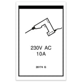 DECAL, POWER TO PLATFORM 230V**