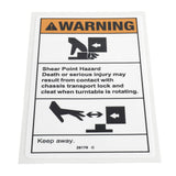 DECAL,WARN,SHEAR TURNTABLE