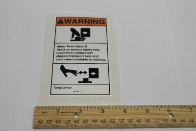 DECAL,WARN,SHEAR TURNTABLE