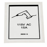 DECAL, POWER TO PLATFORM 115V**