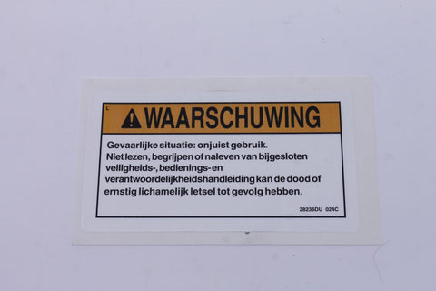 DECAL,WARN,FAILURE READ MANUAL