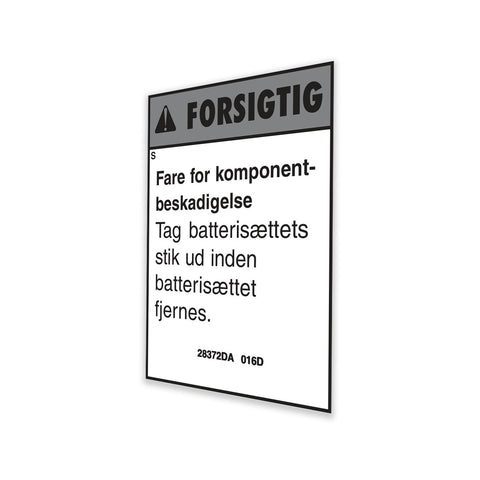 DECAL, BATTERY CABLES, DANISH