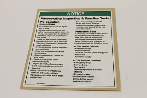 DECAL,NOTICE,PRE-OPERATION
