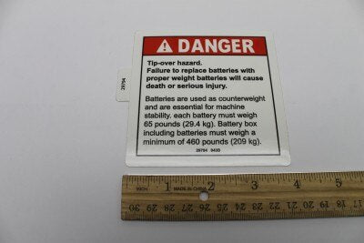 DECAL,DANGER,REPLACE BATTERIES