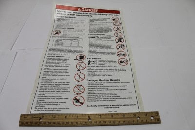 DECAL,DANGER,GEN.SAFETY RULES