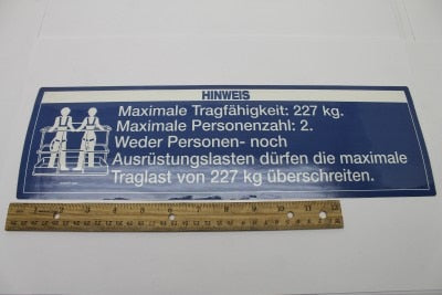 DECAL,NOTICE,MAX LOAD 500 LBS*